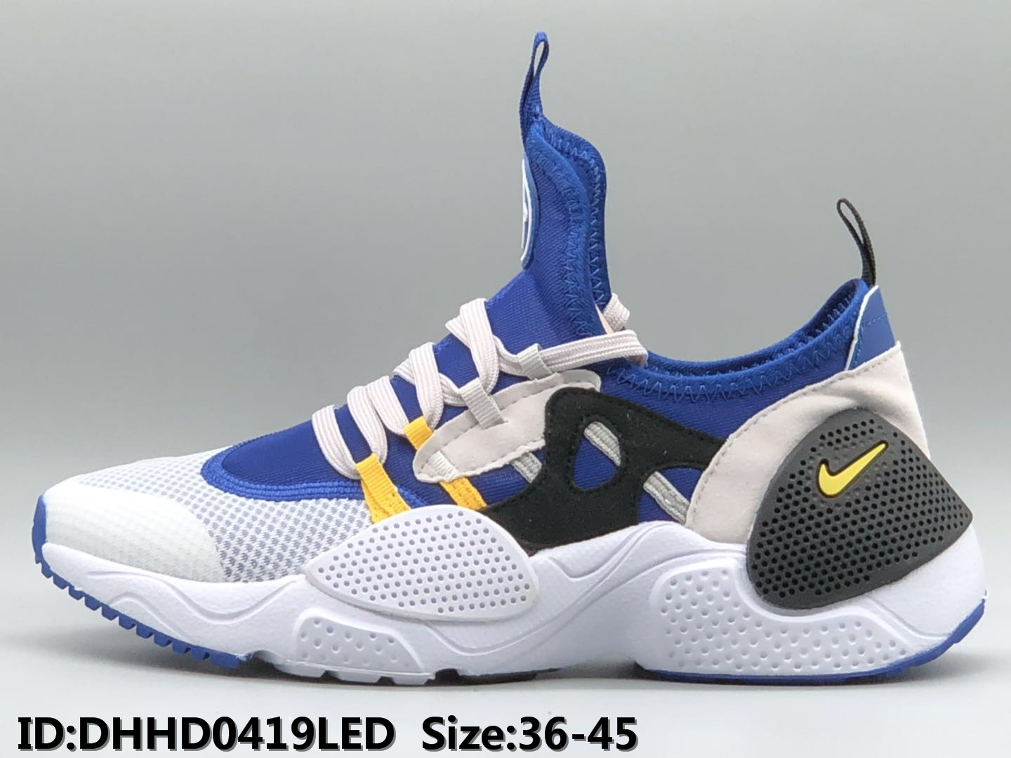 2019 Nike Air Huarache VII White Blue Yellow Black Shoes